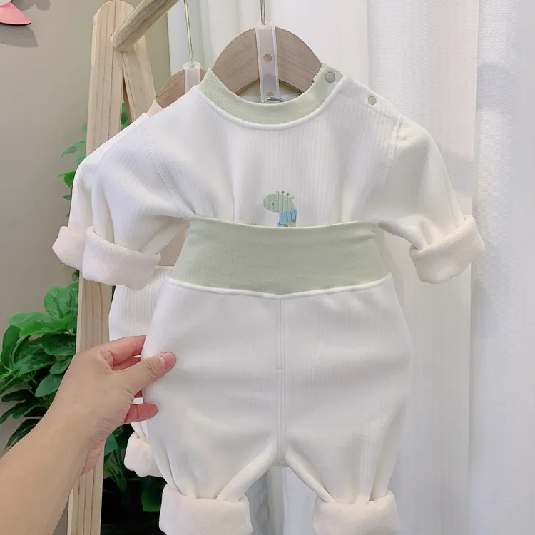 宝宝保暖衣347高腰分体套装蚕丝保暖衣家居服婴儿秋衣打底衣内搭