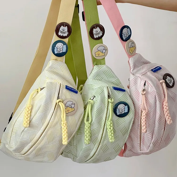 简约休闲ins风包包女 小清新森系斜挎包运动胸包小众学生百搭腰包