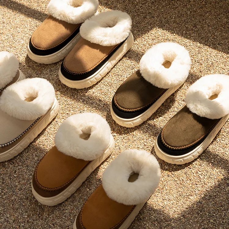 逸茉岩舒包跟棉鞋秋冬季新款居家外穿加绒保暖防滑情侣棉鞋厚底