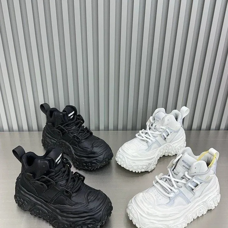 欧货松糕厚底老爹鞋女2024秋冬新款ins潮高帮增高轻便休闲运动鞋