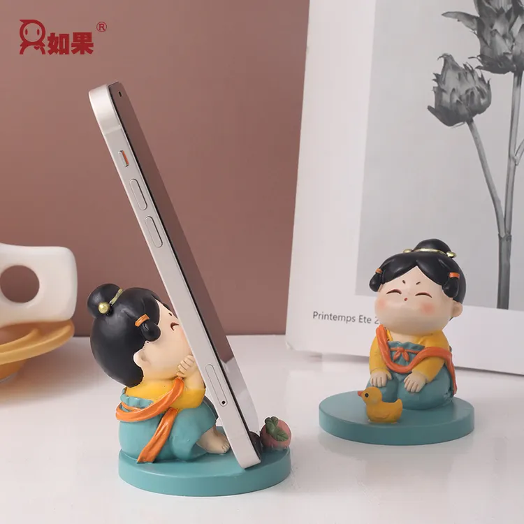 ROOGO/如果可爱唐小圆手机支架办公室摆件桌面装饰品创意生日礼物