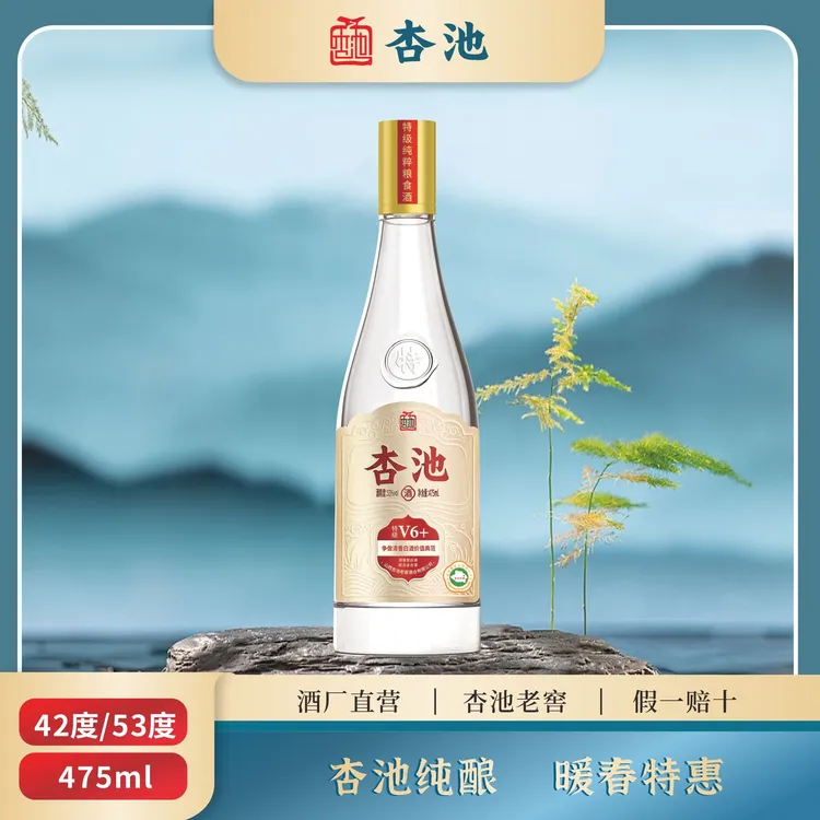 杏池【V6+】杏花村53度清香型纯粮酒大曲地缸发酵高粱酒老酒53度475