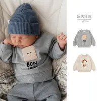 【立体毛巾绣】婴幼儿圆领卫衣春装新款宝宝长袖洋气上衣春秋薄款