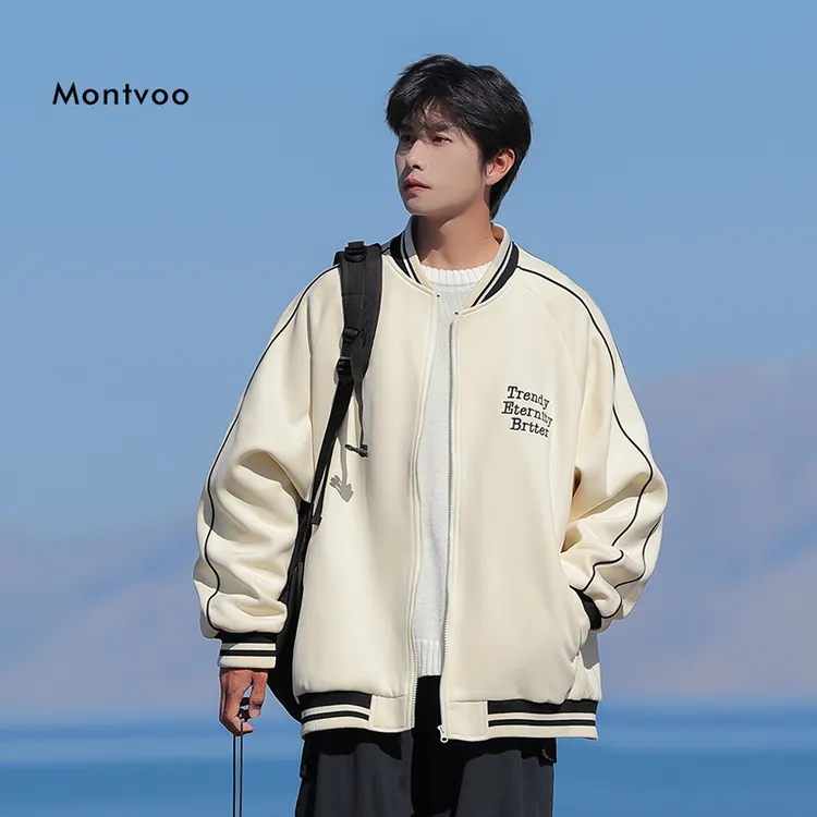 美式vibe刺绣棒球服男春秋季宽松潮牌高街时尚青少年休闲夹克外套