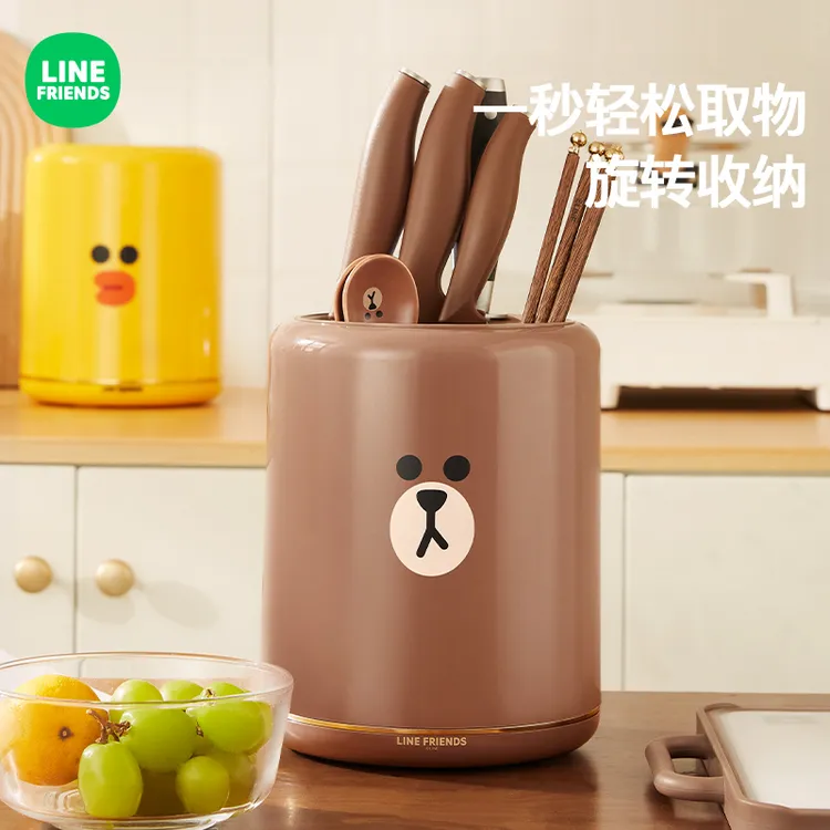 刀架旋转置物架厨房专用菜刀桶收纳多功能沥水筷子笼