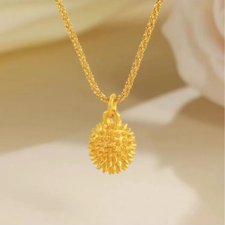 钛钢项链 经典金色榴莲项链女气质百搭轻奢项链高级感ins时尚饰品