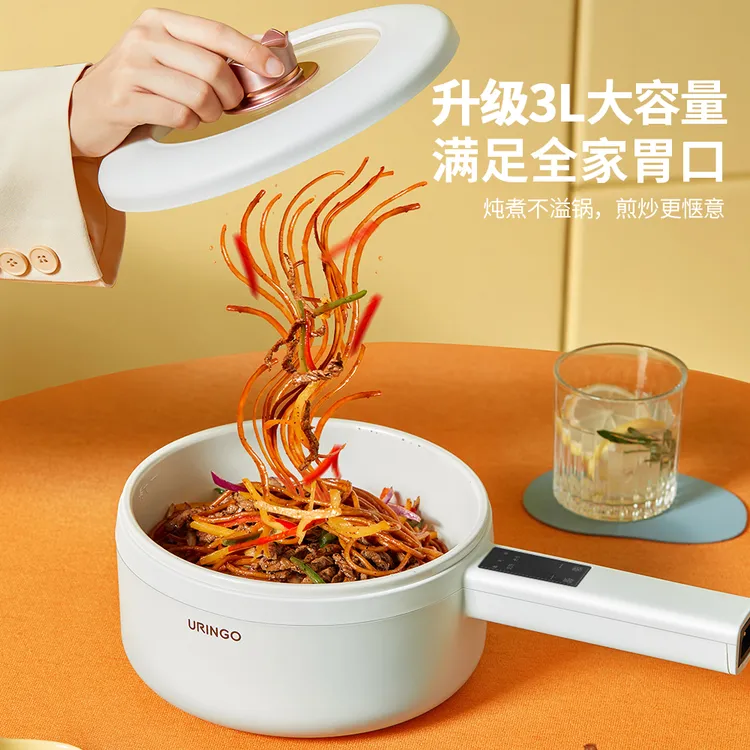 七彩叮当家用多功能电煮锅宿舍学生煮面锅小型多功能大容量电煮锅