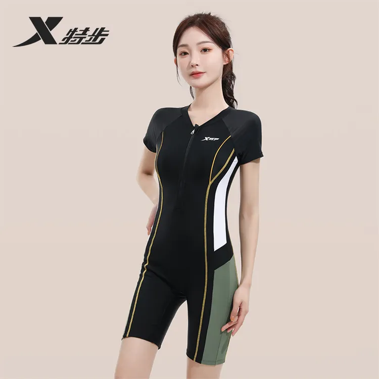 特步2025流行夏季女士泳装运动遮肉巨显瘦爆款保守专业游泳装备