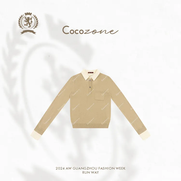 COCO ZONE 刘一一 ”英伦学院“ 假两件撞色针织衫CC1C2278