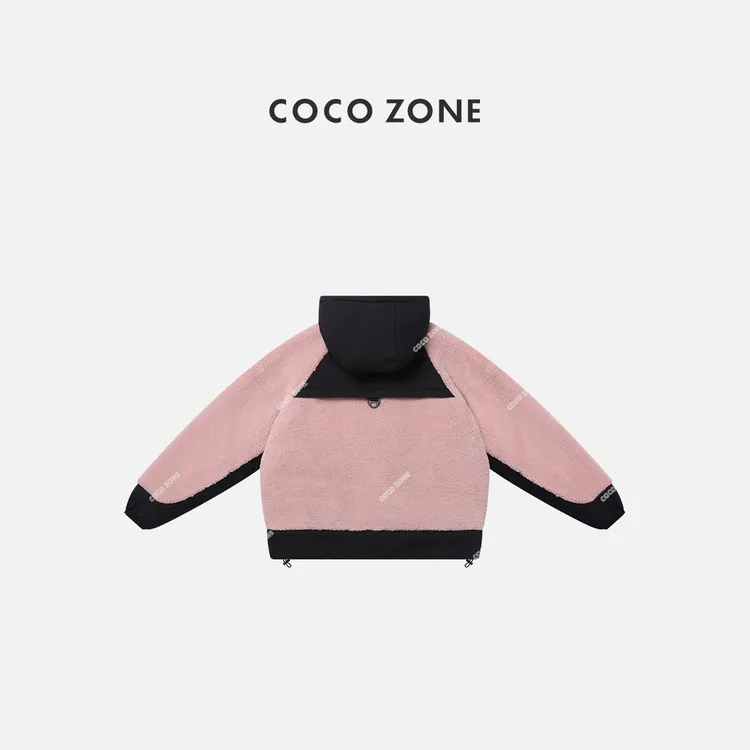 COCO ZONE 刘一一 秋冬设计感拼接连帽保暖通勤风外套CC2D2826