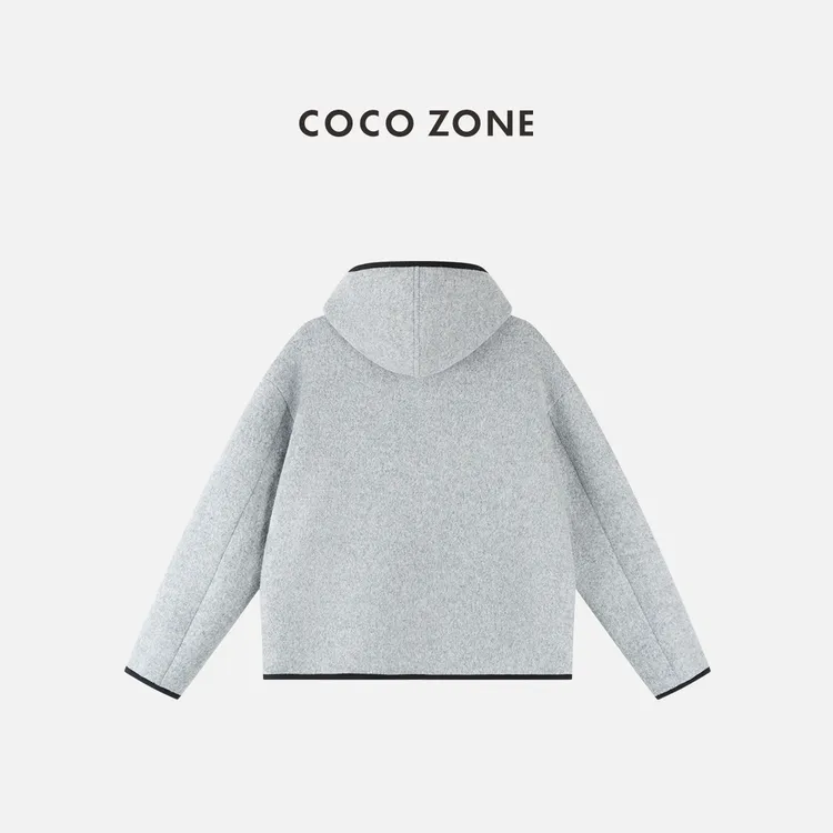 COCO ZONE刘一一 设计感撞色拉链外套女士休闲长袖上衣CC1C1950