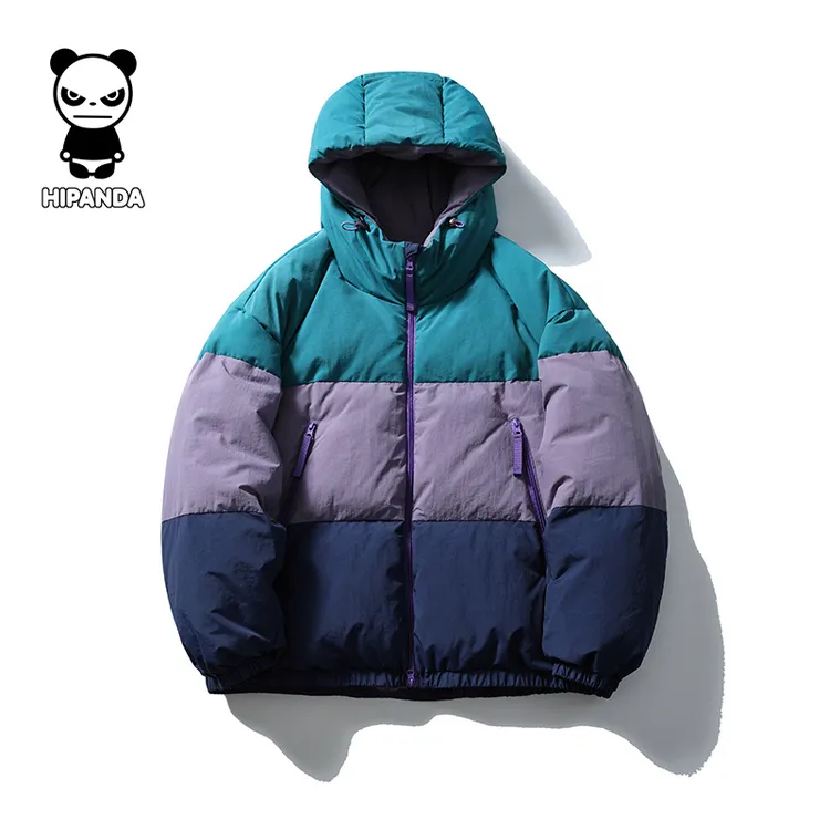 HiPanda加厚防风棉衣男冬季休闲拼色设计情侣连帽保暖面包服棉服