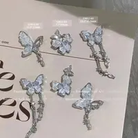 LZ爆款“水晶. 碎蝶” 美甲饰品锆石合金