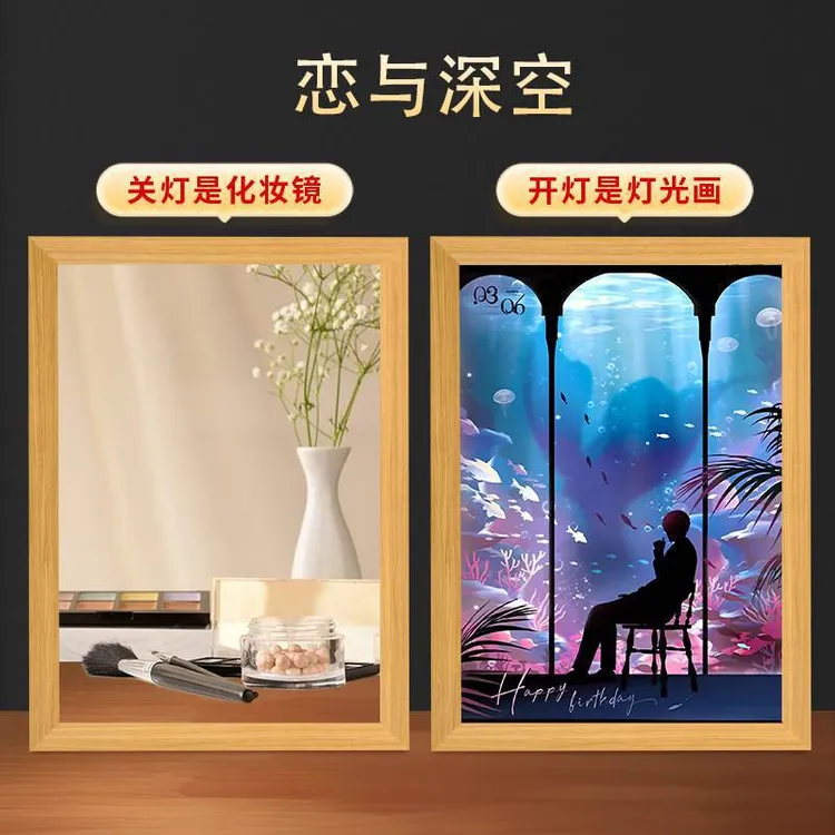 恋与深空灯光画镜面款创意饰品摆件卧室床头小夜灯闺蜜生日小礼物
