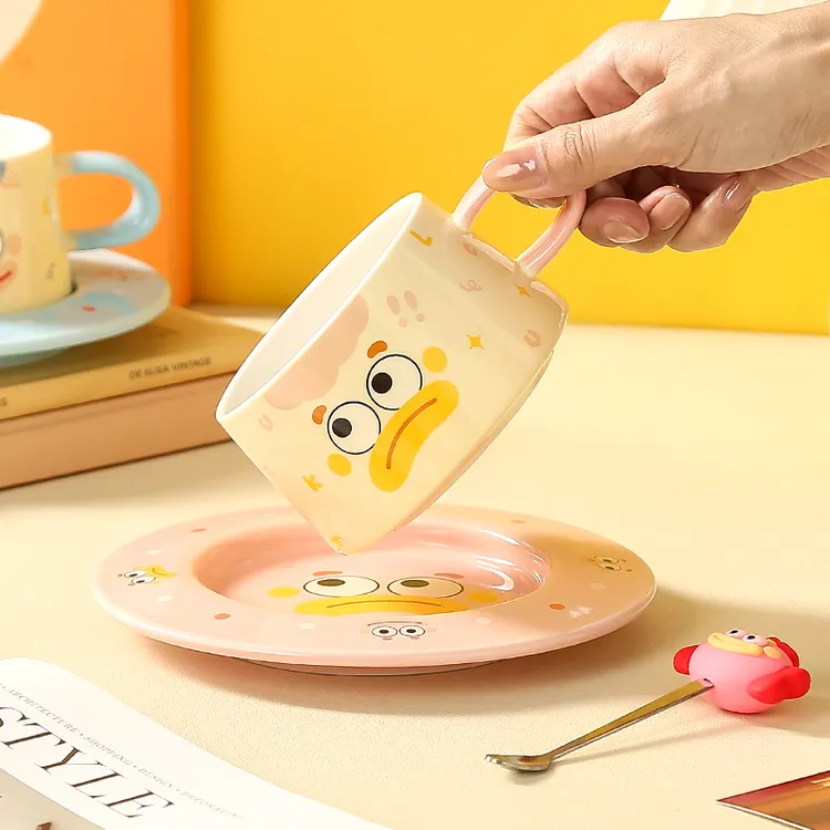 网红趣味小丑咖啡杯碟套装伴手礼杯子闺蜜女生生日礼物实用礼盒装