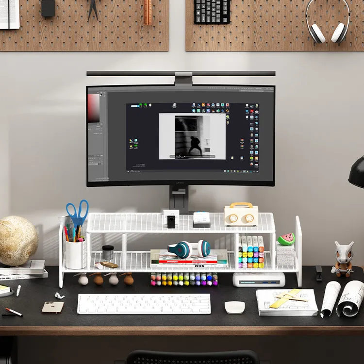 电脑增高架桌面显示器支架笔记本散热架悬空托架办公桌收纳置物架