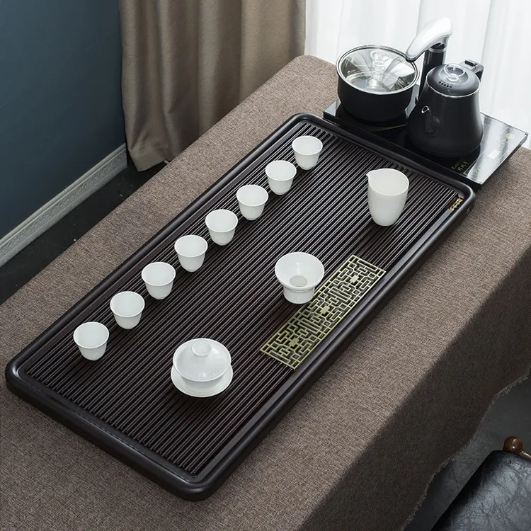 茶盘实木家用简约托盘排水新中式大号两用茶具套装干泡台茶具套装