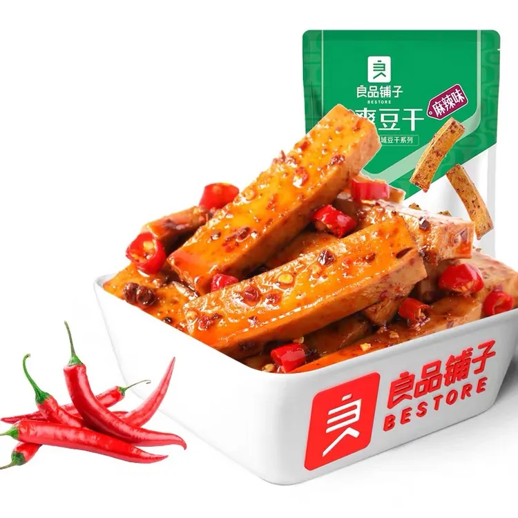 良品铺子_麻辣味Q爽豆干128g小麻辣豆腐干休闲零食素食豆腐干零食