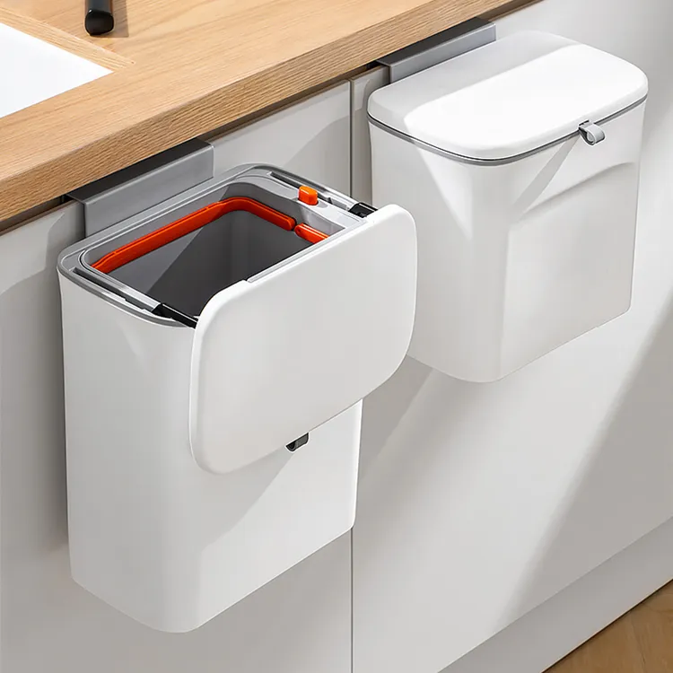 deHub厨房垃圾桶挂式家用卫生间厕所大号带盖壁挂橱柜厨余收纳桶