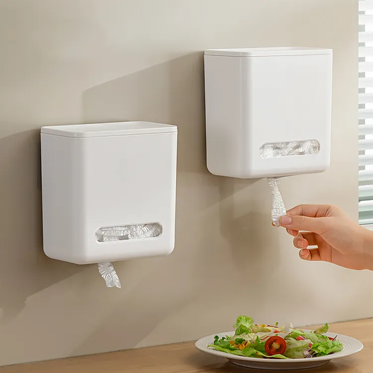 deHub保鲜膜套收纳盒厨房过滤网免打孔一次性保鲜袋罩收纳壁挂