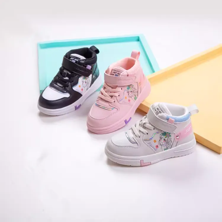 童鞋女童休闲板鞋高帮运动鞋春秋季女孩百搭潮鞋P131204008