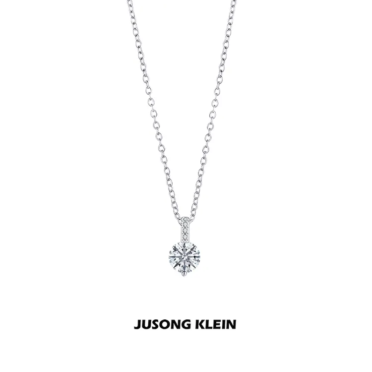 Jusong klein 钛钢项链 时髦好物单钻项链轻奢时尚小众闪钻锁骨链