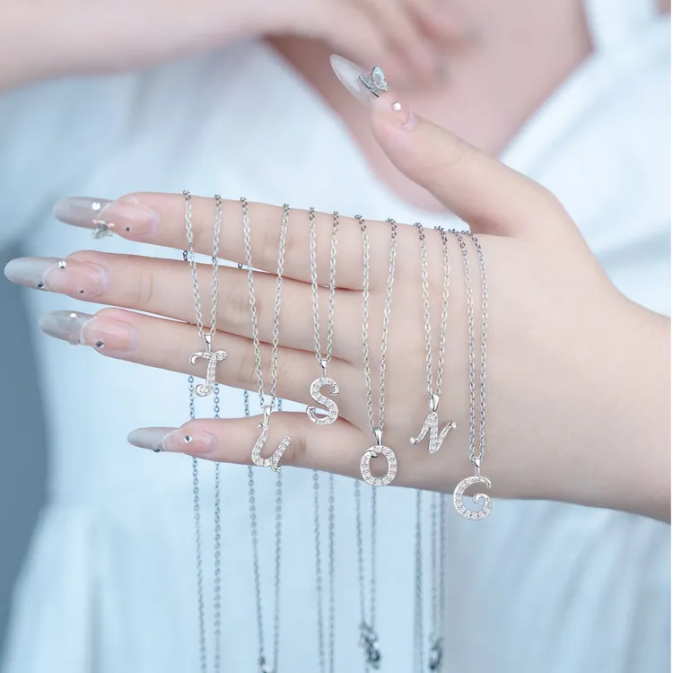 Jusong klein 钛钢项链 二十六字母姓氏名字项链女个性原创锁骨链