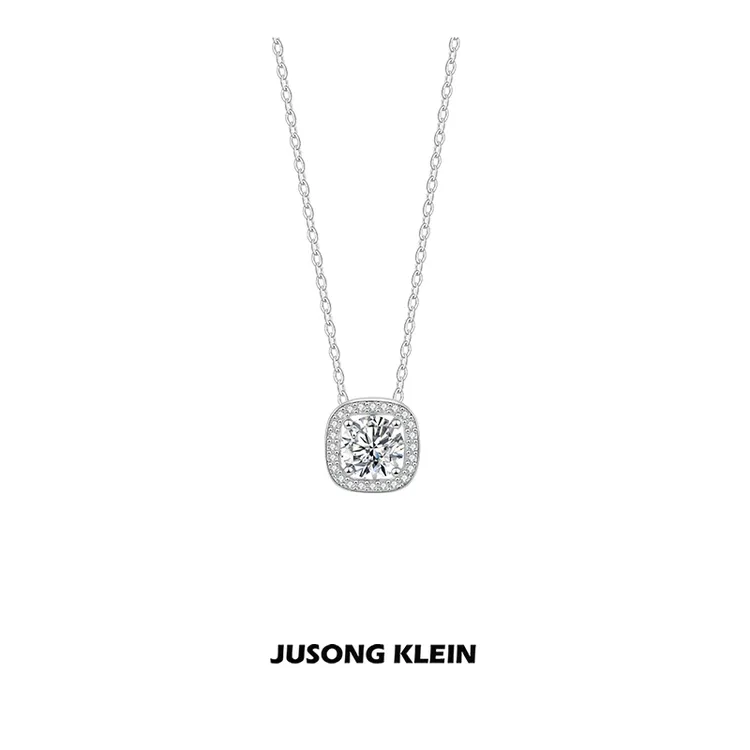 Jusong klein 钛钢项链 方糖项链女轻奢时尚饰品小众简约锁骨链
