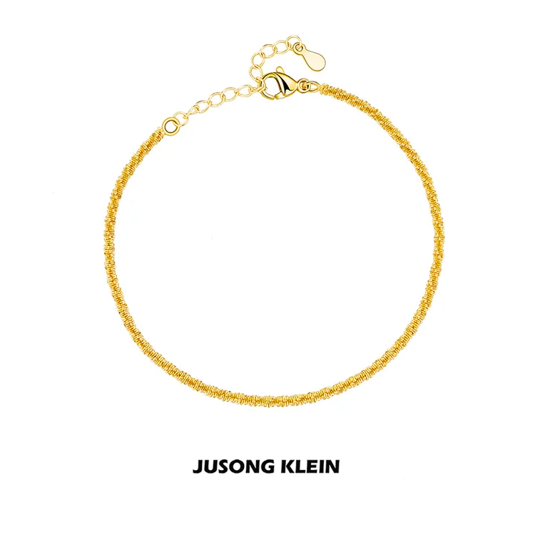 Jusong klein 铜合金手链 波光粼粼手链女轻奢设计感碎金手环手饰