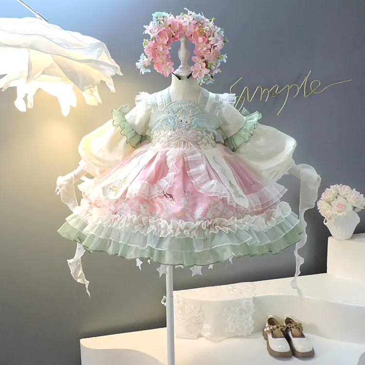 秋季汉服女童洛丽塔公主裙儿童古装国风秋款连衣裙小女孩秋装裙子