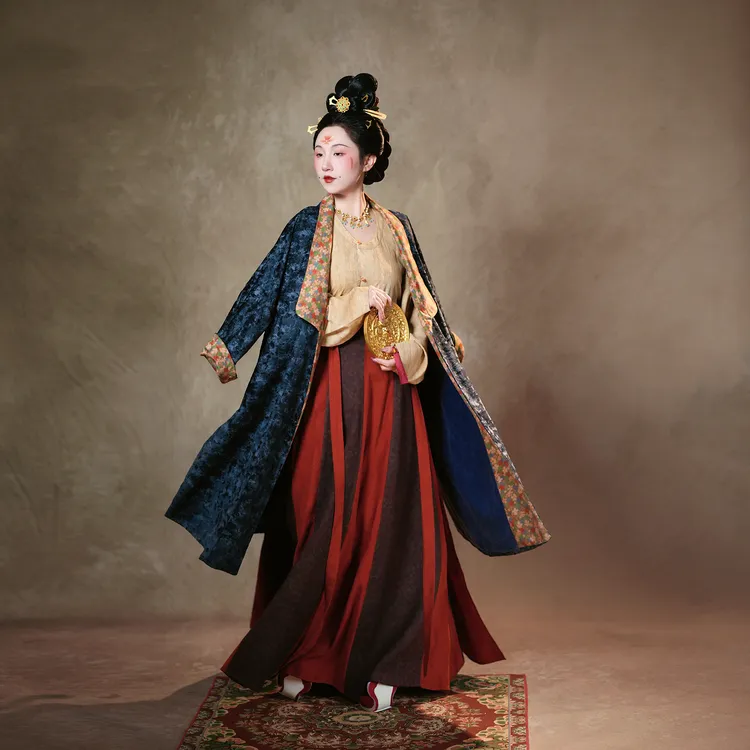 花夕树【婉卿】原创唐制汉服秋冬披袄鸡心领垂领两穿 纯棉十二破裙