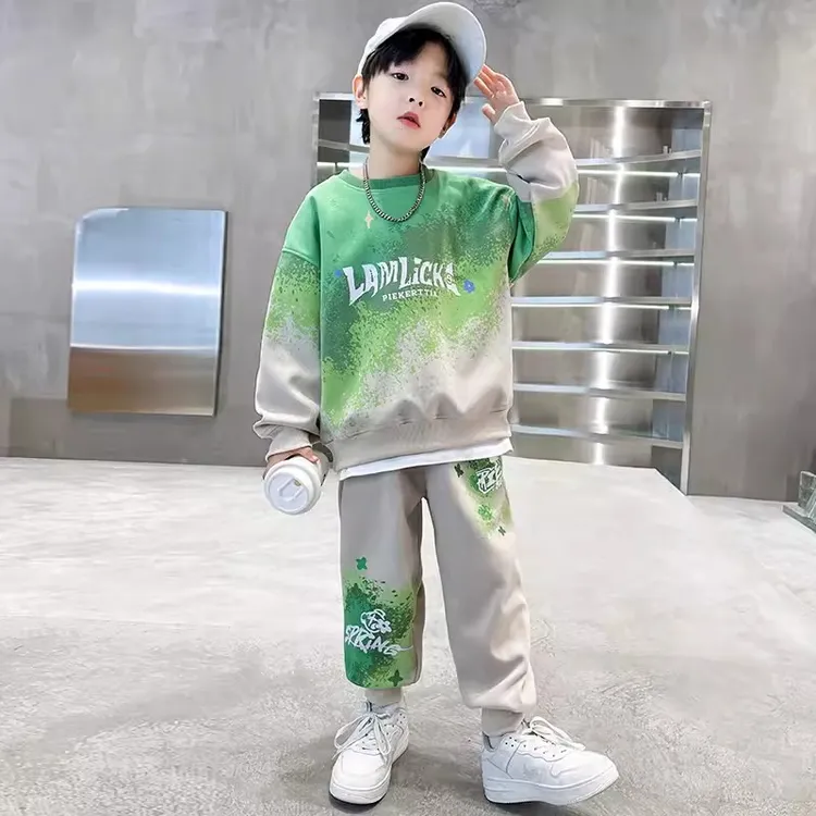 男童卫衣套装春装2025新款酷帅儿童春秋款男孩春季运动帅气潮时髦