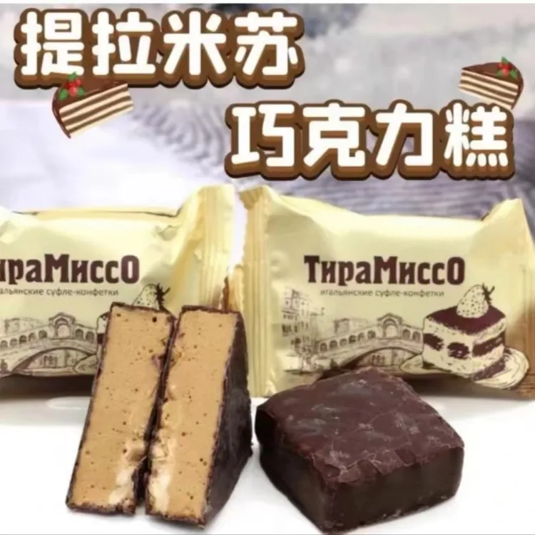 【俄优选】俄罗斯进口提拉米苏巧克力奶油夹心糕甜品500g