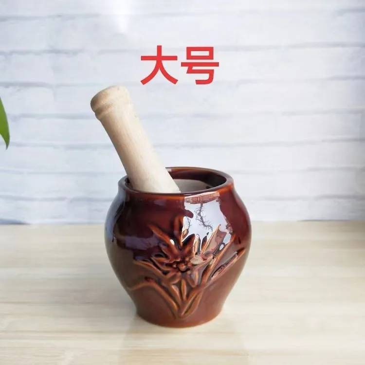 老式蒜臼子陶瓷捣蒜器捣碎研磨器蒜捣蒜神器家用捣蒜器胡椒磨粉磨