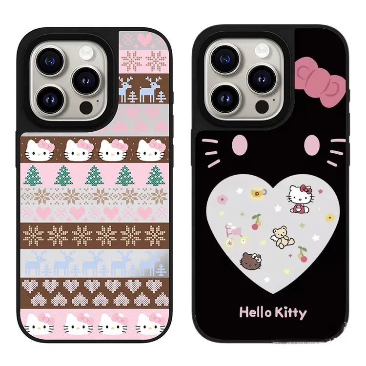 圣诞节HelloKitty爱心凯蒂猫小鹿iPhone16Promax手机壳适用苹果15