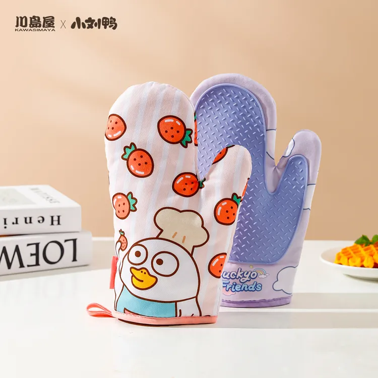 川岛屋&小刘鸭联名 防烫手套隔热加厚硅胶耐高温蒸烤箱微波炉烘培