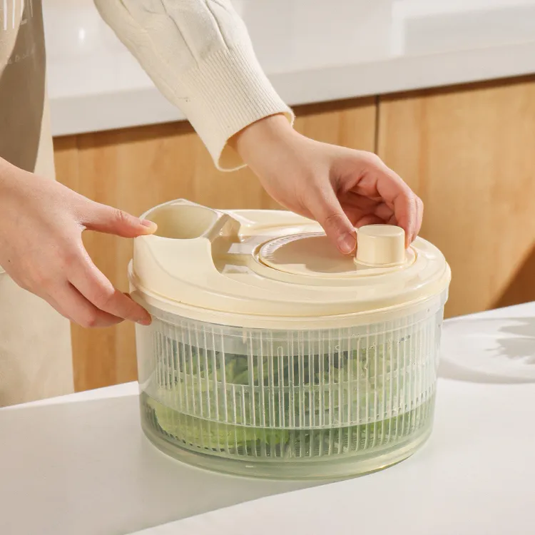 川岛屋蔬菜脱水器家用沙拉甩干机器洗水果沥水篮厨房旋转洗菜神器