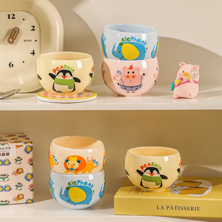 川岛屋手握咖啡杯子女士个人专用高颜值陶瓷马克杯好看的拿铁小杯