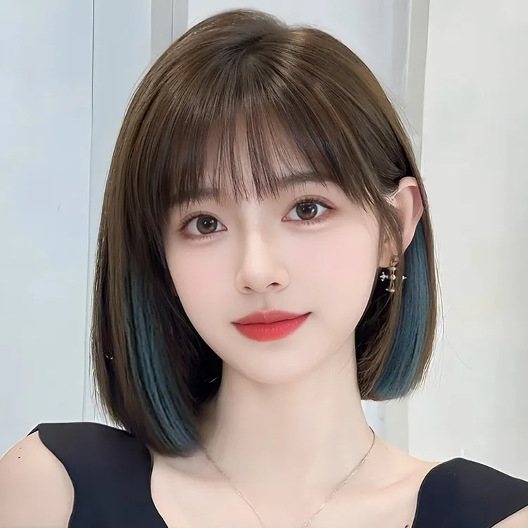 【挑染雾霾蓝】升级波波头时尚轻薄减龄气质蓬松假发全头套女款