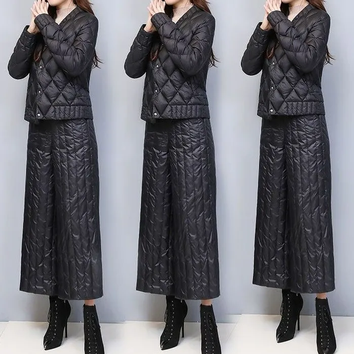 冬季新品气质显瘦时尚阔腿裤女装