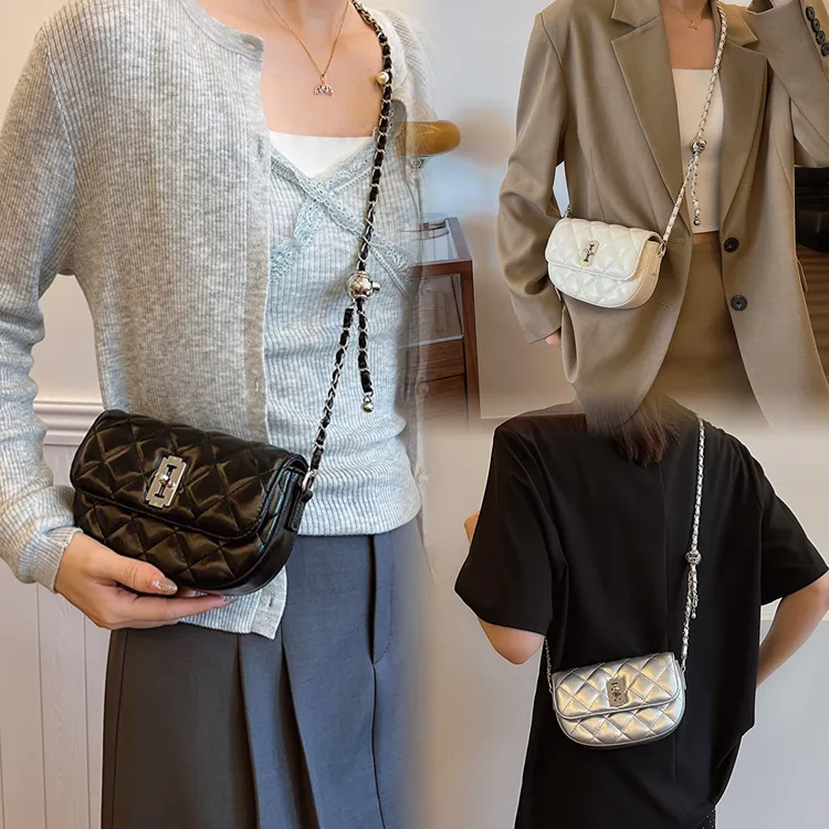 小香风时尚百搭链条包洋气菱格小包包休闲女士单肩包休闲斜挎包