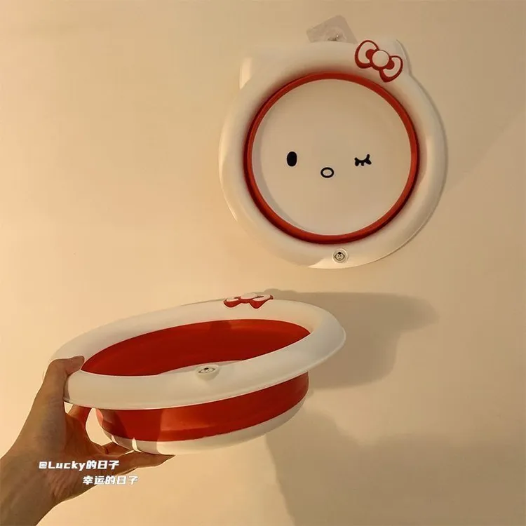 环保pp可可爱爱的kt猫折叠脸盆宿舍洗漱好物洗手盆折叠盆高中生