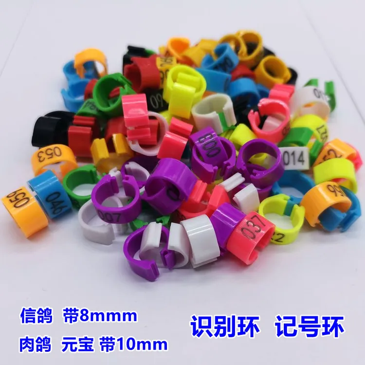 鸽子用品信鸽足环鸽子脚环开口彩色数字识别环肉鸽记号环塑料卡环