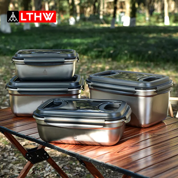 LTHW旅腾户外餐具收纳箱不锈钢露营野炊洗菜盆洗水果洗碗箱储水箱