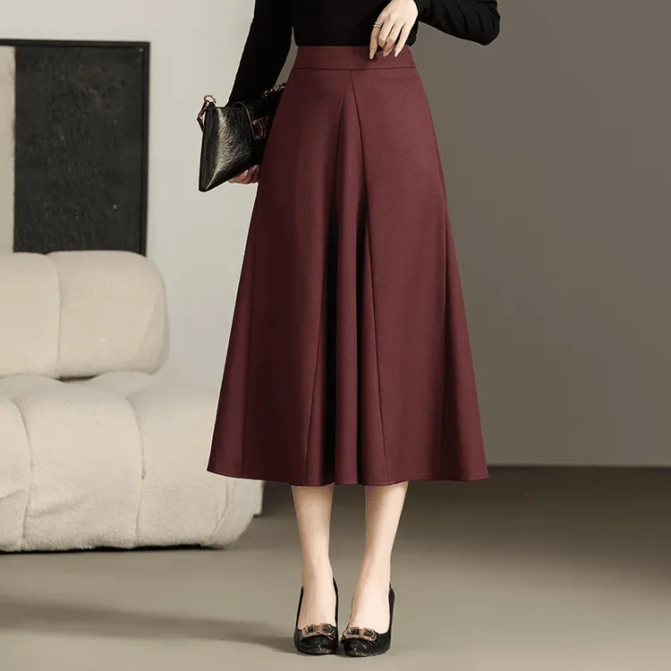 2024秋季新款西装裙半身裙女a字裙高腰大摆裙百褶裙设计感裙子