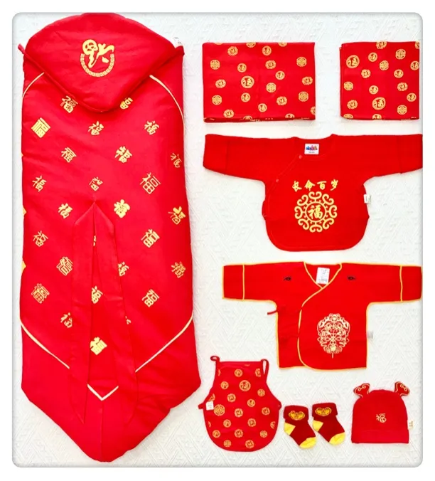 新生儿大红色进产房待产包抱被衣服套装多件套
