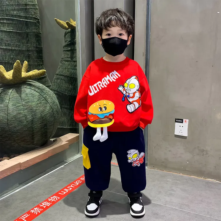 奥特曼衣服男童秋装套装2025新款酷帅宝宝洋气卫衣儿童春秋运动潮