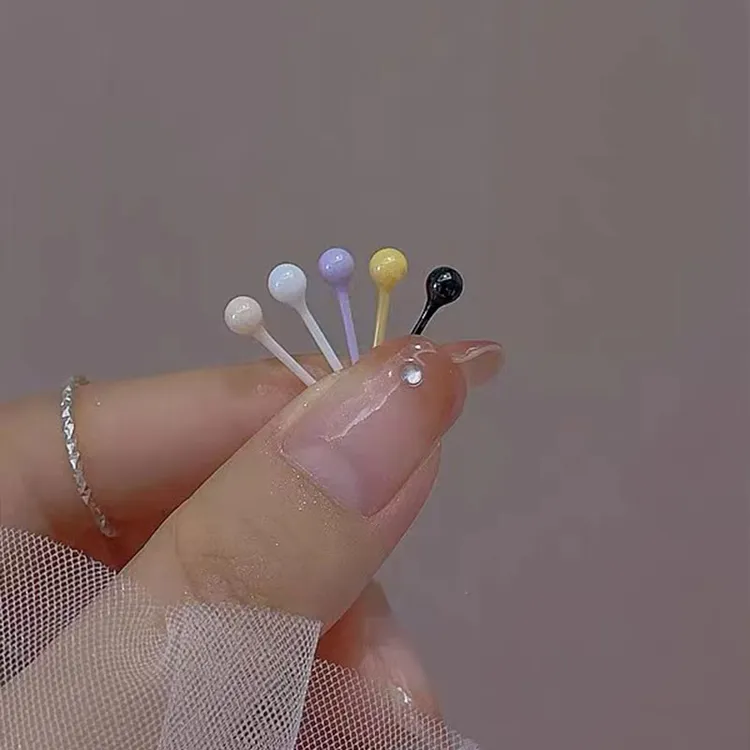 新款洋气陶瓷耳钉女彩色豆豆情侣耳饰高级感养耳洞小巧耳棒4408