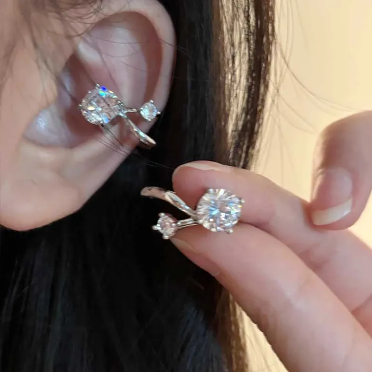 小灯泡~爆闪耳骨夹小众设计感无痛无耳洞耳夹方圆脸独特耳饰5614