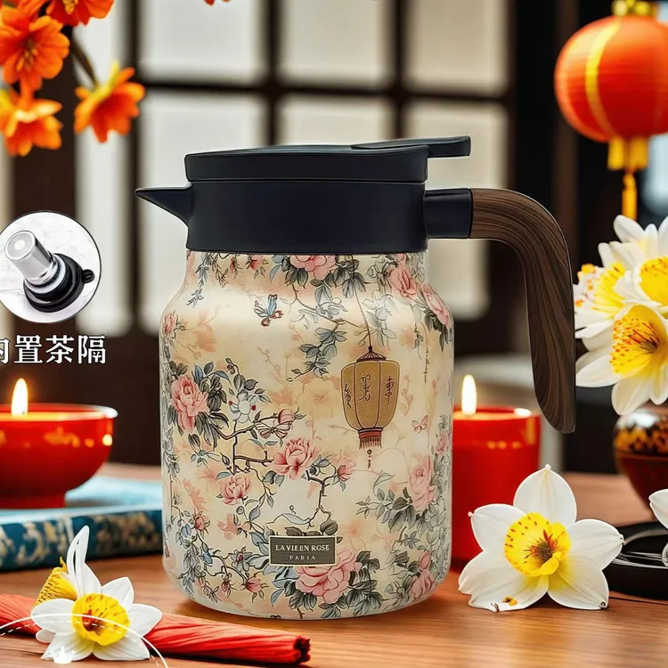 1000毫升保温壶316不锈钢焖茶壶家用闷泡茶水分离开水保暖闷茶壶